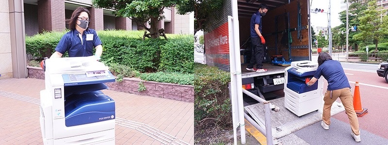 東京都港区のタワーマンションに構えた小規模オフィス（事務所）からビジネスホンと複合機を回収