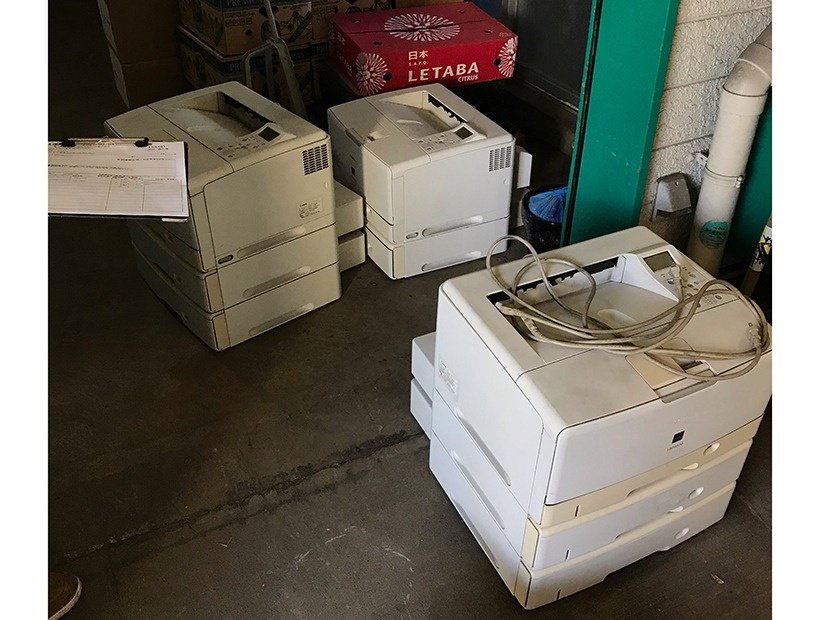千葉県松戸市の運送会社事務所からプリンターを回収